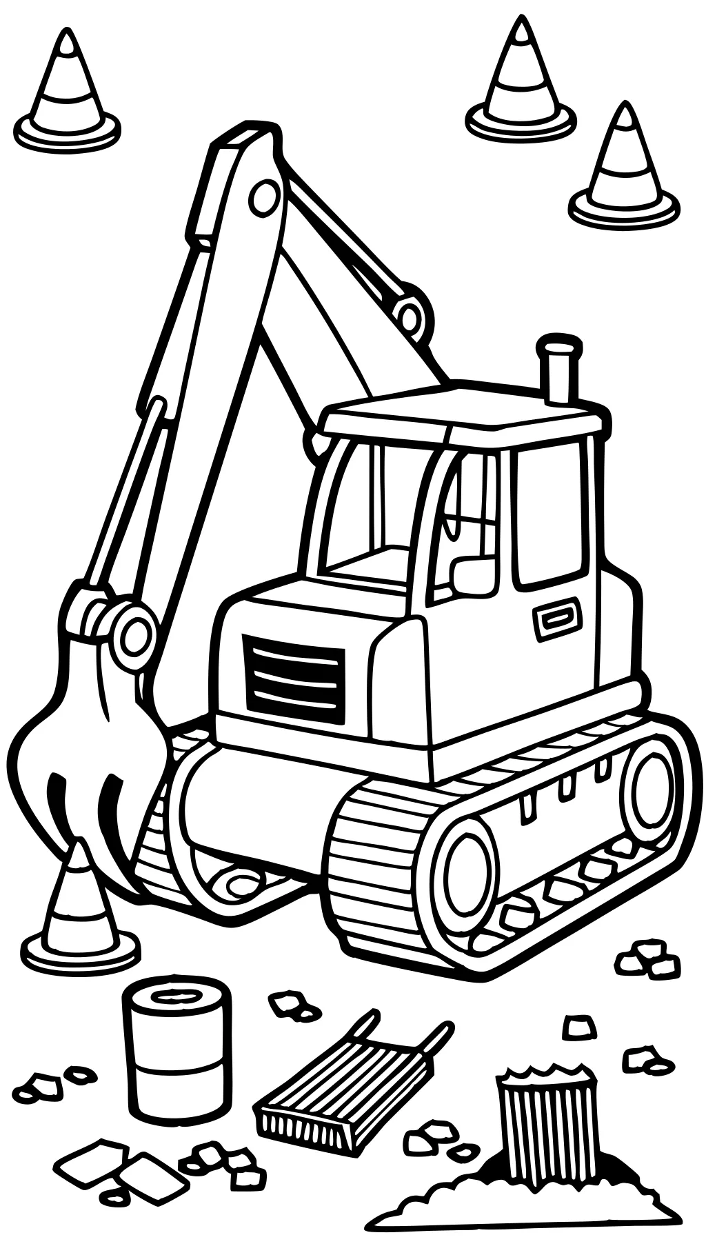 backhoe coloring page